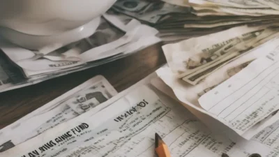 Creative sinking fund names on colorful labeled jars for vacation, car repairs, and holiday savings