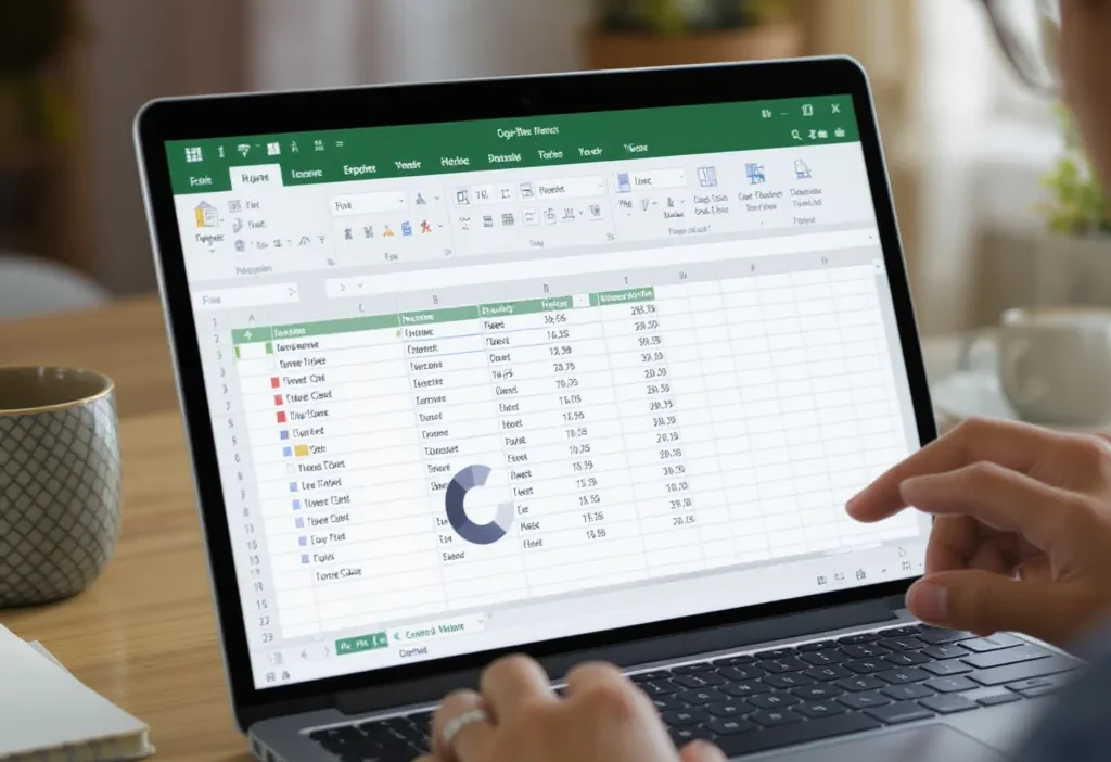 A shared household budget spreadsheet template showing income, expenses, and savings categories.