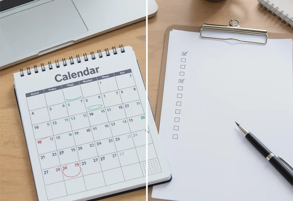 Comparison of a bill calendar and a bill checklist for organizing monthly payments and avoiding late fees.