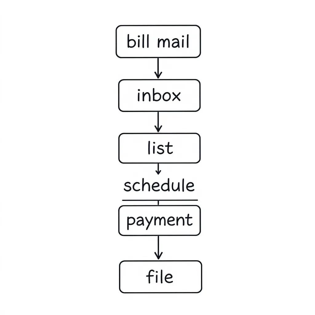 Simple Flowchart Of Bill Payment Process From Mail To Filing