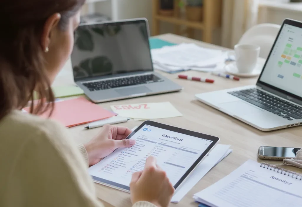 Budget alert checklist with categories for bills, spending, and subscriptions to manage finances.