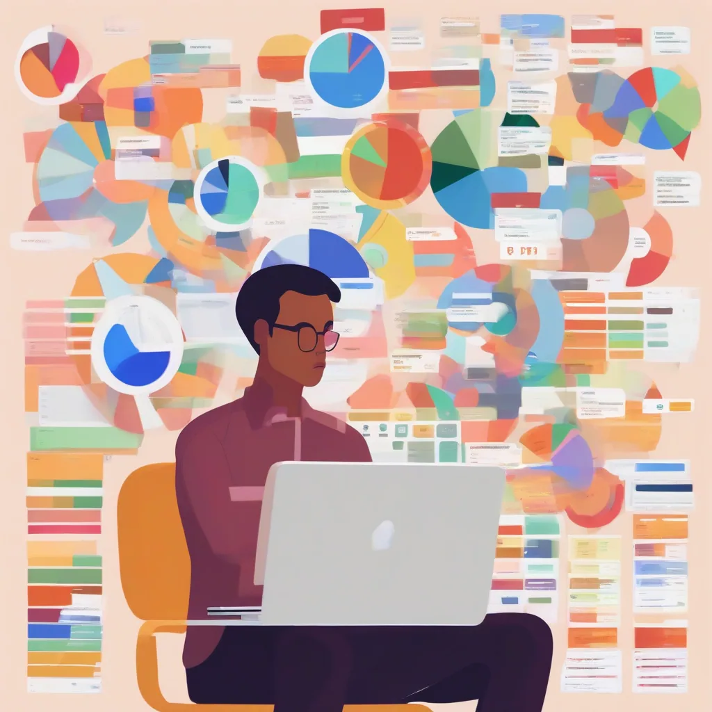 Stressed Person Faces A Laptop Screen Cluttered With Overlapping Budget