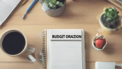 Beginner's budget binder with labeled sections for income, expenses, savings, and financial goals.