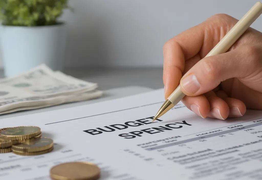 Illustrated pie chart showing fixed, flexible, and fun spending categories for personal budgeting.