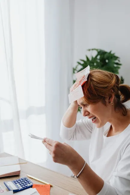 Stressed Person Reviewing Monthly Bills Against A Weekly Budget Calendar
