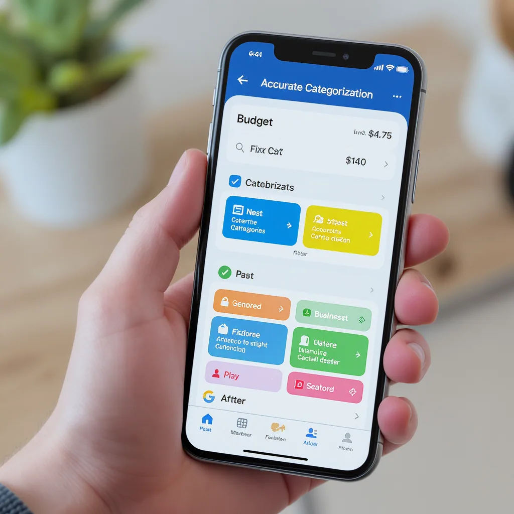 Smartphone Screen Showing A Budget App With Color-coded Spending Categories